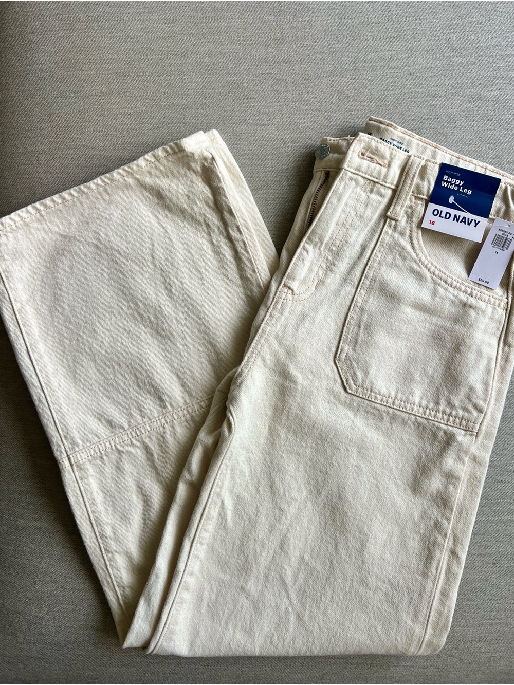 Old Navy Off-White Wide Leg Jeans